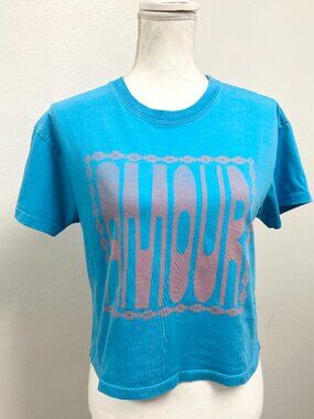 Mother Women's The Grab Bag Crop Tee Amour Wash T Shirt Size S